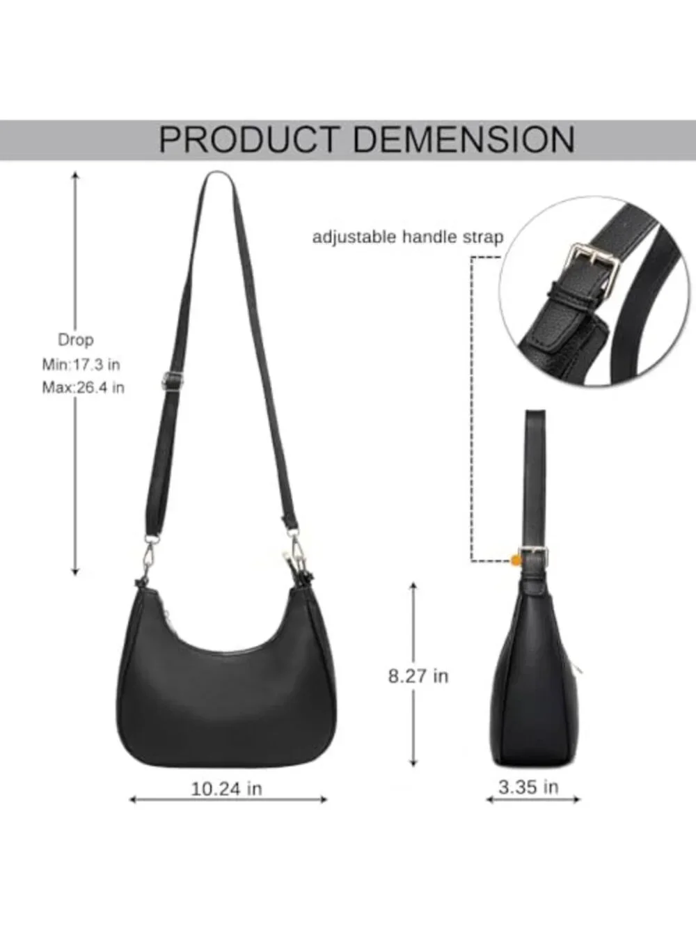 Chic Small Crescent Hobo Tote Bag for Women - Stylish Shoulder Purse Handbag
